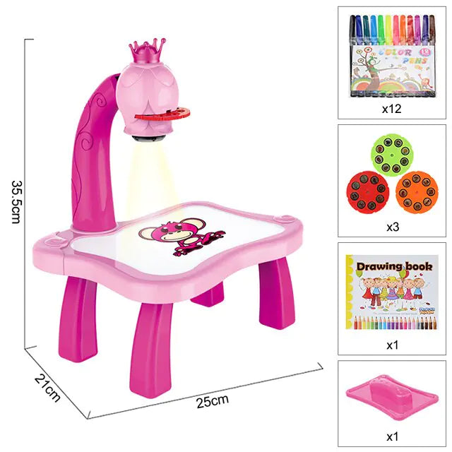 Children Led Projector Painting Art Drawing Table